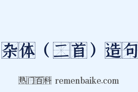 杂体（二首）造句是什么意思的图片